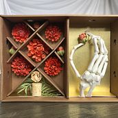 Dia de Muertos diorama made for Paper Sculpture for Set Design. Design, Traditional illustration, Arts, Crafts, Sculpture, Set Design, Paper Craft, Product Photograph, and DIY project by ksantaanafarmer - 12.29.2021