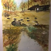 My project in Natural Landscapes in Watercolor course. Fine Arts, Painting, and Watercolor Painting project by Mihaela-Cristina Muther - 01.03.2022