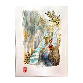 Mi Proyecto del curso: Ilustración en acuarela con influencia japonesa. Traditional illustration, Drawing, and Watercolor Painting project by freyacirilo - 01.02.2022