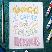 Meu projeto do curso: Lettering em aquarela repleto de cor. Un proyecto de Lettering, Pintura a la acuarela, H y lettering de Larissa Manfredo Maia - 04.01.2022