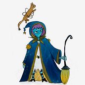Fábrica de personajes ilustrados: brujita extraterrestre. . Traditional illustration, Character Design, Digital Illustration, Children's Illustration, and Narrative project by Sofy Villegas - 01.03.2022