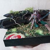 Elf warrior model diorama hand painted with acrylics. Arts, and Crafts project by Timothy Ong - 12.13.2020