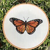 Mon projet du cours : Technique de broderie réaliste monarque Ein Projekt aus dem Bereich Traditionelle Illustration und Textildesign von Michèle Kazmierczak - 04.01.2022