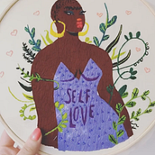 Self-love. Traditional illustration, Design, DIY, Embroider, Sewing, and Fashion Illustration	 project by Minerva freire - 09.11.2021