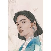 My project in Illustrated Portraits with Procreate course. Traditional illustration, Vector Illustration, Digital Illustration, and Portrait Drawing project by Laura Gomez - 01.05.2022