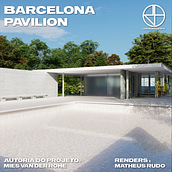 Barcelona Pavilion - Mies van der Rohe. Un progetto di Architettura, Architettura d'interni, Lighting design, Paesaggismo, Modellazione 3D, Interior Design, Architettura digitale, Video editing, ArchVIZ e Fotografia architettonica di Matheus Rudo Antoniassi Pereira de Oliveira - 05.01.2022