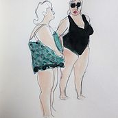 Beach People. Traditional illustration project by Christine Stoner - 01.05.2022