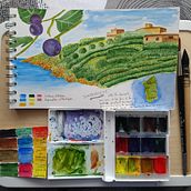 Mon projet du cours : Carnet de voyage à l’aquarelle. Traditional illustration, Watercolor Painting, Architectural Illustration, and Sketchbook project by sosso - 01.05.2022