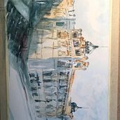 Centro militar dela Farmacia en Madrid. Sketching, Drawing, Watercolor Painting, Architectural Illustration, Sketchbook & Ink Illustration project by boho13 - 01.05.2022
