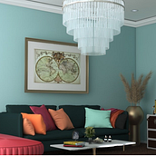1st interior rendering - eclectic style -. Un progetto di 3D di Hana reddah - 27.04.2020