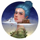 Mi Proyecto del curso: Iluminación y color para retratos digitales en Photoshop . Een project van Traditionele illustratie, Digitale illustratie y  Digitaal schilderij van Andres Leonardo Alba - 05.01.2022