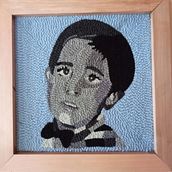 Mi Proyecto del curso: Bordado con punch needle: pasa de la imagen al retrato "Gabriel". Een project van Borduurwerk, Punch needle y Textielontwerp van Yeniffer Colipi - 05.01.2022