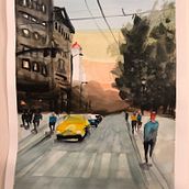 My project in Urban Landscapes in Watercolor course. Fine Arts, Watercolor Painting, and Architectural Illustration project by marcsabadi - 01.06.2022