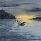 Meu projeto do curso: Paisagens atmosféricas em aquarela. Fine Arts, Painting, and Watercolor Painting project by Edna Ogaki - 01.07.2022