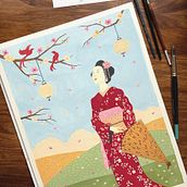 My project in Introduction to Gouache: A Chromatic Journey to Japan course. Un proyecto de Ilustración tradicional, Bellas Artes, Pintura y Pintura gouache de ewe - 07.01.2022