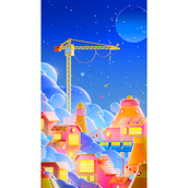 The city. Traditional illustration, Motion Graphics, Design, and 3D project by Romain Braccini - 12.29.2021