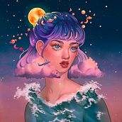 Meu projeto do curso: Retrato digital no Photoshop com um toque de fantasia. Traditional illustration, Drawing, Digital Illustration, Portrait Drawing, Digital Drawing, and Digital Painting project by glendalislep - 01.07.2022