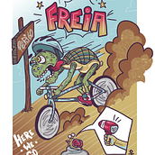Tartaruga sem freio. Traditional illustration, Graphic Design, and Digital Illustration project by Gabriel Edson Vieira - 01.06.2022