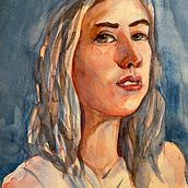 Mon projet du cours : Portrait artistique à l’aquarelle. Fine Arts, Painting, Watercolor Painting, and Portrait Drawing project by Caroline Rifflart - 01.07.2022