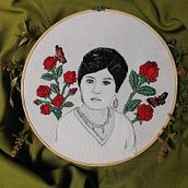 Mi Proyecto del curso: Creación de retratos bordados. Embroider, and Textile Design project by Anette Varela Rojas - 06.07.2021