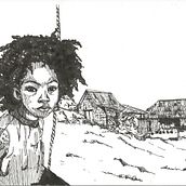 Lontan la kaz. Projekt z dziedziny Trad, c, jna ilustracja,  R i sunek atramentem użytkownika Maud Chabod - 09.01.2022