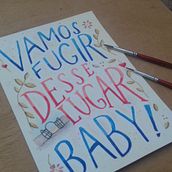 Vamos fugir - Gilberto Gil. Calligraph, and Watercolor Painting project by apaulafe - 01.08.2022