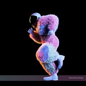 Fluffy Astronaut  - only for colour-lovers. Een project van  3D-ontwerp, 3D, Grafisch ontwerp, Digitale illustratie,  3D-modellering,  Artistieke tekening, 3D-karakterontwerp y Digitale tekening van Barbara Fumarola - 10.01.2022