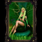 Elfa verde de Ossiriand. Ilustração tradicional projeto de Viki Berre - 10.01.2022