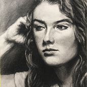 Mein Kursprojekt: Künstlerisches Porträt mit Kohlestift: die Atmosphäre. Traditional illustration, Fine Arts, Drawing, Portrait Drawing, Realistic Drawing, and Artistic Drawing project by petraflensart - 01.10.2022
