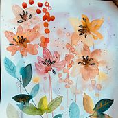 Mon projet du cours : Aquarelle florale créative : renouez avec la nature. Ilustração tradicional, Pintura, Pintura em aquarela e Ilustração botânica projeto de popo_84 - 10.01.2022