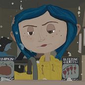 Coraline and the secret door . Traditional illustration project by delfinareinke25 - 01.11.2022