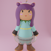 Meu projeto do curso: Criação de personagens Kawaii em 3D com Blender. Un progetto di Illustrazione tradizionale, Character design, Illustrazione digitale, Modellazione 3D e Manga di Igor Felipe - 30.05.2002