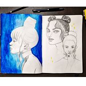 Mi Proyecto del curso: Sketchbook de retrato: explora el rostro humano. Un proyecto de Bocetado, Dibujo, Dibujo de Retrato, Dibujo artístico y Sketchbook de Chiara Grandi - 11.01.2022