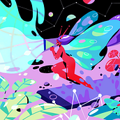 Tecnoresistencias. Traditional illustration, Design, Br, ing, Identit, and Character Design project by Pamela Espino - 01.12.2022
