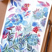 My project in Artistic Floral Watercolor: Connect with Nature course. Un proyecto de Ilustración tradicional, Pintura, Pintura a la acuarela e Ilustración botánica de Milena Mikova - 13.01.2022