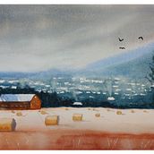 My project in Watercolor Landscapes: Experimental Tools and Techniques course. Fine Arts, Painting, and Watercolor Painting project by Vidar Ski - 01.13.2022