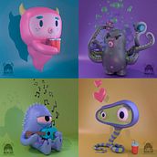 Mi Proyecto del curso: Space Party. Un projet de 3D, Conception de personnages, Modélisation 3D, Conception de personnages 3D , et Conception 3D de Lara Galindo Gonzalez - 31.10.2021
