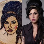 Amy Winehouse - Retrato en Pedreria- . Embroider, and Design project by Addy Maldonado - 01.13.2022
