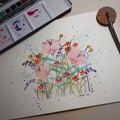 Mon projet du cours : Création d’une composition florale à l’aquarelle. Traditional illustration, Fine Arts, Painting, Watercolor Painting, Botanical Illustration, and Naturalistic Illustration project by Eloïse MICHEL - 01.13.2022