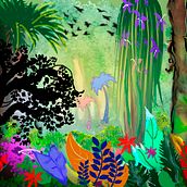 Nacida en la selva. Traditional illustration, Digital Illustration, Concept Art, Digital Painting, and Social Media project by Pilar Mañas - 01.14.2022