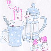 breakfast. Design, Traditional illustration, Character Design, Creativit, Drawing, and Watercolor Painting project by Yulia Ivanova - 01.15.2022