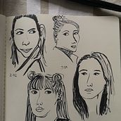 Fast faces with ink and a brush. Drawing, Portrait Drawing, and Traditional illustration project by Pippa - 01.02.2022