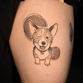 Corgi . Un projet de Conception de tatouage de Agnieszka Szneidrowska - 16.01.2022