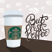 But first coffee lettering. Calligraph, Lettering, Pencil Drawing, Creativit, and Digital Illustration project by Alessia Saccardo - 12.09.2020