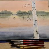 My project in Atmospheric Landscapes in Watercolor  course. Un proyecto de Bellas Artes, Pintura y Pintura a la acuarela de eijapelkonen - 16.01.2022