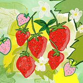 frutillas. Traditional illustration project by FLOR PINOCHI - 01.17.2022