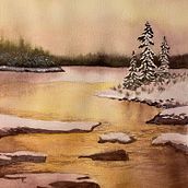 Watercolor landscape. Watercolor Painting project by Marsha Heron - 01.17.2022