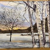 Mon projet du cours : Paysages atmosphériques à l'aquarelle. Fine Arts, Painting, and Watercolor Painting project by Nathalie Hamel - 01.11.2022