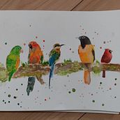 Mon projet du cours : Techniques artistiques d'aquarelle pour illustrer les oiseaux. Een project van Traditionele illustratie, Aquarelschilderen, Realistische tekening y Naturalistische illustratie van cecile_orengo - 18.01.2022