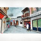 Peking houtong. Un proyecto de Ilustración tradicional y Pintura a la acuarela de Bolla Eszter - 19.01.2022